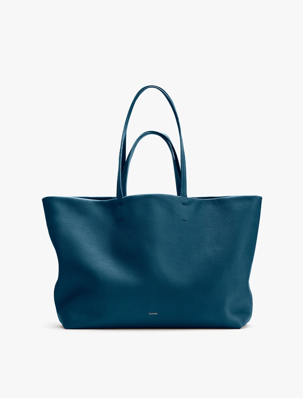 Cuyana OG Original Classic Leather Tote Bag Deep Ocean Teal